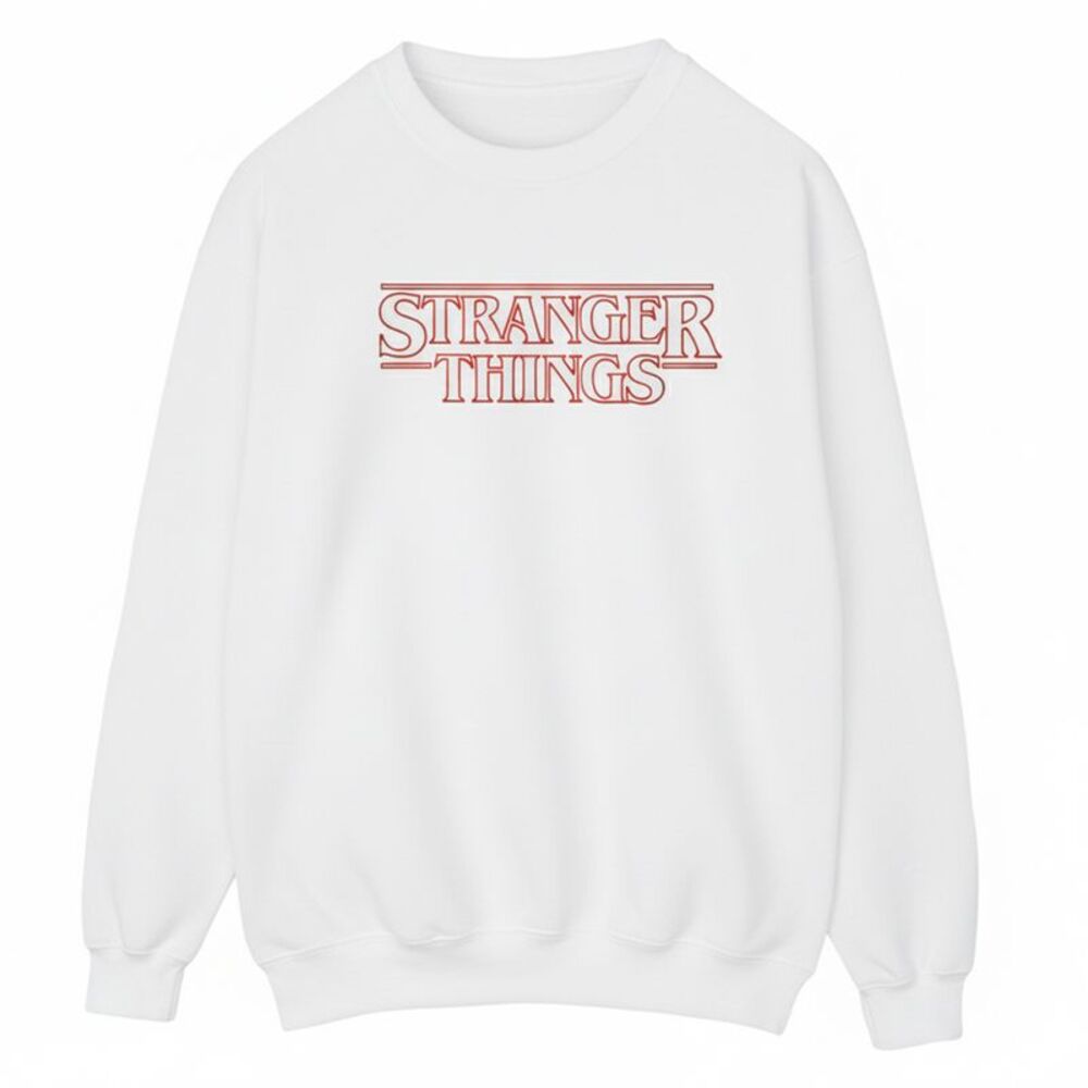 Netflix Womens/Ladies Stranger Things Glow Logo Sweatshirt / White